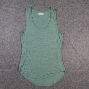 Madewell Top Womens Extra Small Anthem Scoop Neck Heathered Pine Green Casual
